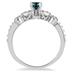 1/2 Carat Bue and White Diamond Ring in 10K White Gold