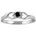 1/10 Carat TW  Black Diamond Heart Ring in 10K White Gold