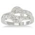 1/10 Carat White Diamond Ribbon Twist Ring in .925 Sterling Silver
