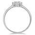 1/6 Carat Black and White Diamond Flower Ring in 10K White Gold