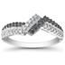 1/3 Carat TW  Blue and White Diamond Ring in 10K White Gold