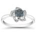 1/4 Carat Blue and White Diamond Ring in 10K White Gold