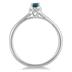 1/5 Carat Blue and White Diamond Ring in 10K White Gold