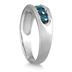1/2 Carat 5 Stone Blue Diamond Ring in 10K White Gold