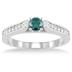 1/2 Carat T.W Blue and White Diamond Engagement Ring in 10K White