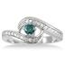 1/2 Carat T.W Blue and White Diamond Ring in 10K White Gold