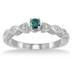 1/4 Carat Blue and White Diamond Ring in 10K White Gold