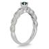 1/4 Carat Blue and White Diamond Ring in 10K White Gold