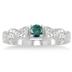 1/2 Carat Blue and White Diamond Ring in 10k White Gold