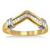 1/4 Carat T.W Two Tone Baguette Ring in 10K Gold