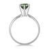 1 Carat Green Diamond Solitaire Ring in 14K White Gold