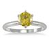 1 Carat Yellow Diamond Solitaire Ring in 14K White Gold