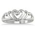 Diamond Heart Ring in .925 Sterling Silver