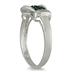 1/6 Carat Blue and White Diamond Buckle Ring in .925 Sterling Silver