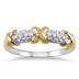 1/10 Carat Diamond Hugs and Kisses 8 Stone Two Tone Ring in .925 Sterling Silver