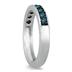 9 Stone Genuine Blue Diamond Ring in .925 Sterling Silver