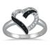 1/10 Carat Black and White Diamond Ring in .925 Sterling Silver 