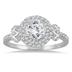 7/8 Carat Antique Diamond Ring in 14K White Gold
