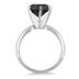 3 1/2 Carat Round Black Diamond Solitaire Ring in 10k White Gold