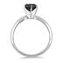 1 Carat Round Black Diamond Solitaire Ring in .925 Sterling Silver