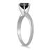 1 Carat Round Black Diamond Solitaire Ring in .925 Sterling Silver