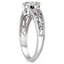 AGS Certified 1 Carat Diamond Engraved Ring in 14K White Gold (J-K Color, I2-I3 Clarity)