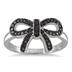 1/4 Carat Black Diamond Ribbon Ring in .925 Sterling Silver