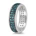 1 Carat Blue Diamond Band in .925 Sterling Silver