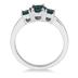 Three Stone Blue Diamond Ring in 14K White Gold