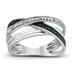 Black and White Diamond Criss Cross Ring in .925 Sterling Silver