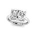 Almost 2.50 Carat TW Emerald Cut And Oval Lab Grown Diamond Ring in 14K White Gold 