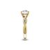 Agatha Twisted Pave Ring with Certified 2 Carat Lab-Grown Round Diamond in 14K Yellow Gold