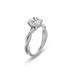 Agatha Twisted Pave Ring with Certified 2 Carat Lab-Grown Cushion Cut Diamond in 14K White Gold