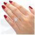 14K White Gold Hidden Halo Cleo Ring with Certified 2 Carat Center Pear Shape Lab-Grown Diamond