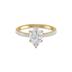 14K Yellow Gold Hidden Halo Cleo Ring with Certified 2 Carat Center Pear Shape Lab-Grown Diamond