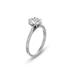 14K White Gold Classic Lotus Solitaire Ring with Certified 2.50 Carat Oval Shape Lab Grown Diamond