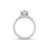 14K White Gold Classic Lotus Solitaire Ring with Certified 2.50 Carat Oval Shape Lab Grown Diamond