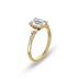 14K Yellow Gold Diamond Aria Ring with Certified 2 Carat Emerald Cut Lab-Grown Diamond