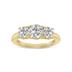 1 CTW Three Stone Round Cut Lab Grown Diamond Ring in 14K Yellow Gold