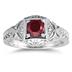 Ruby and Diamond Antique Byzantine Ring in 14K White Gold
