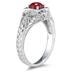 Ruby and Diamond Antique Byzantine Ring in 14K White Gold