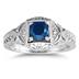 Sapphire and Diamond Antique Byzantine Ring in 14K White Gold