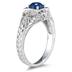 Sapphire and Diamond Antique Byzantine Ring in 14K White Gold