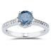 1 1/5 Carat Blue and White Diamonds Ring in 14K White Gold