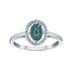 Blue and White Diamond Ring in White Gold