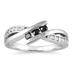 Black and White Diamond Ring in 10K  White Gold