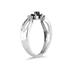Black and White Diamond Flower Ring in 10K White Gold