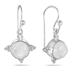 8MM Cabachone White Quartz Earrings in .925 Sterling Silver