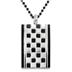 Stainless Steel Checker Board Design Dog Tag Necklace