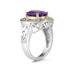 4.45ct.Oval Shape Amethyst Ring in 14k Yellow Gold and Silver 